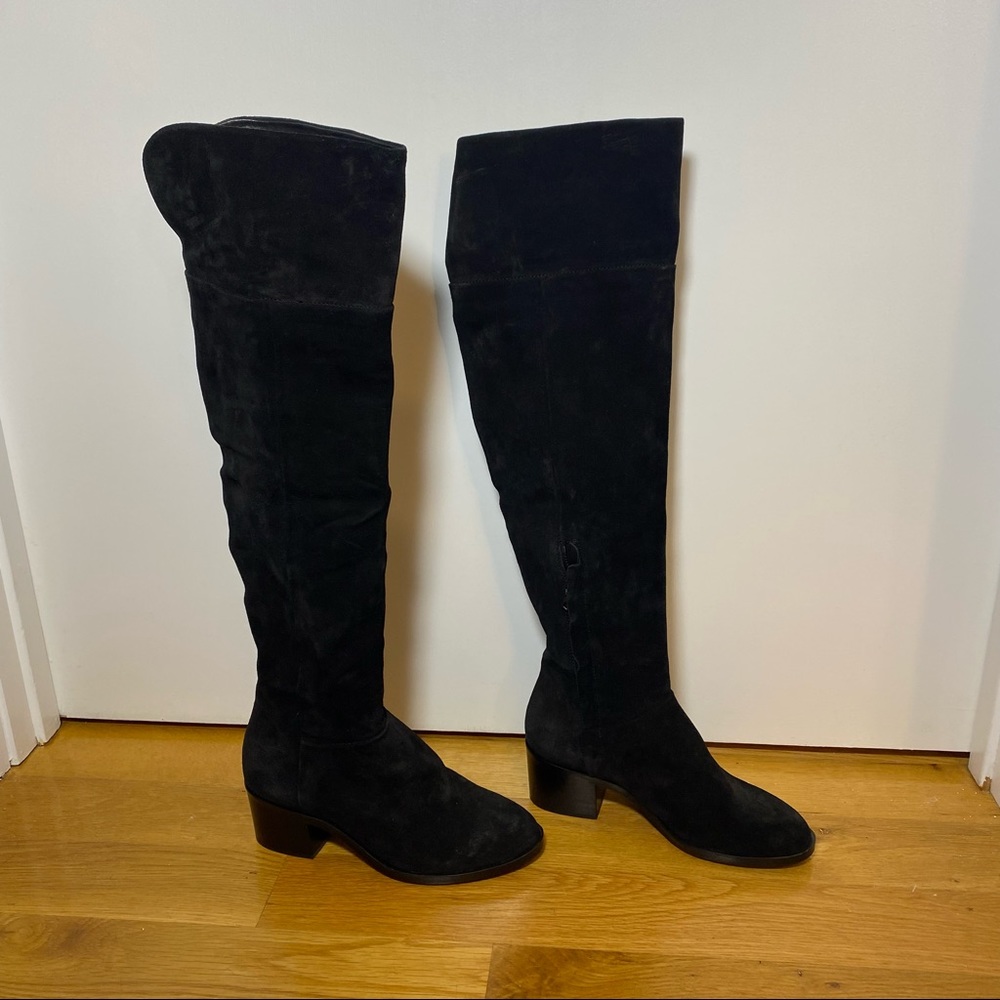 NEW RAG and BONE Size 36 6 Ashby Over the Knee OTK Boot in Black Suede Leather